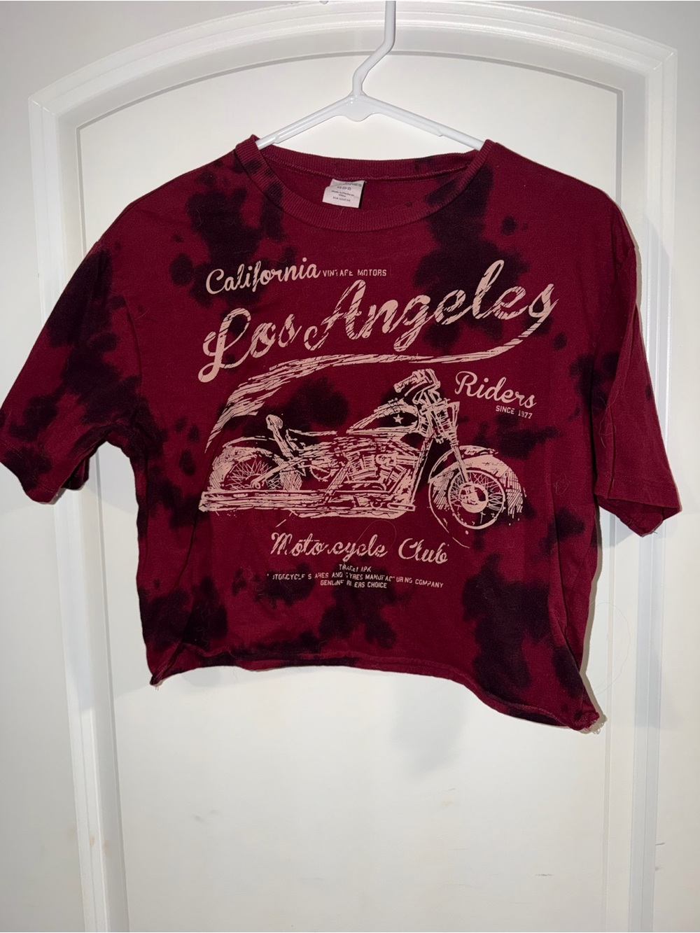 No Boundaries Wine Red Los Angeles Motorcycle Graphic Tee